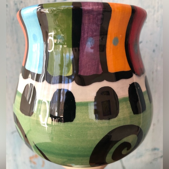 Two “Acadian” vintage ceramic wine glasses, studio art pottery - Picture 4 of 10